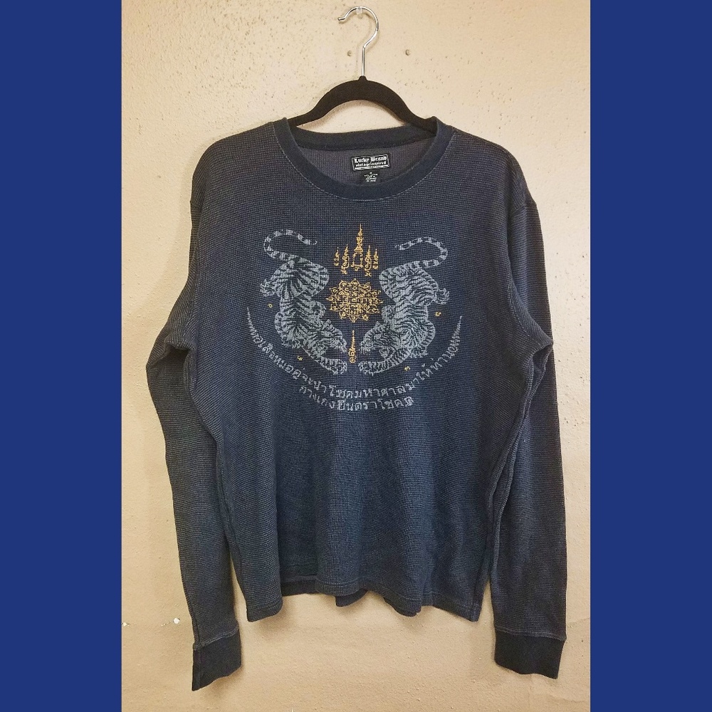 Lucky Mens Long Sleeve Waffle Thermal Tiger Medium